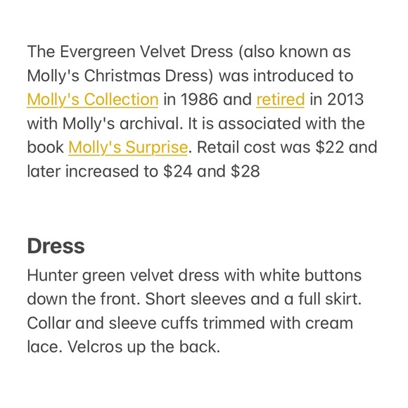 Molly McIntire Doll Christmas Dress - Picture 2 of 4